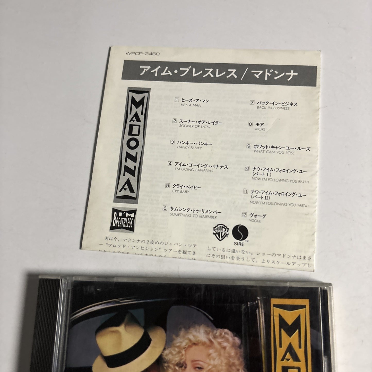 Madonna – I'm Breathless Music From And Inspired By The Film Dick Tracy CD Japan