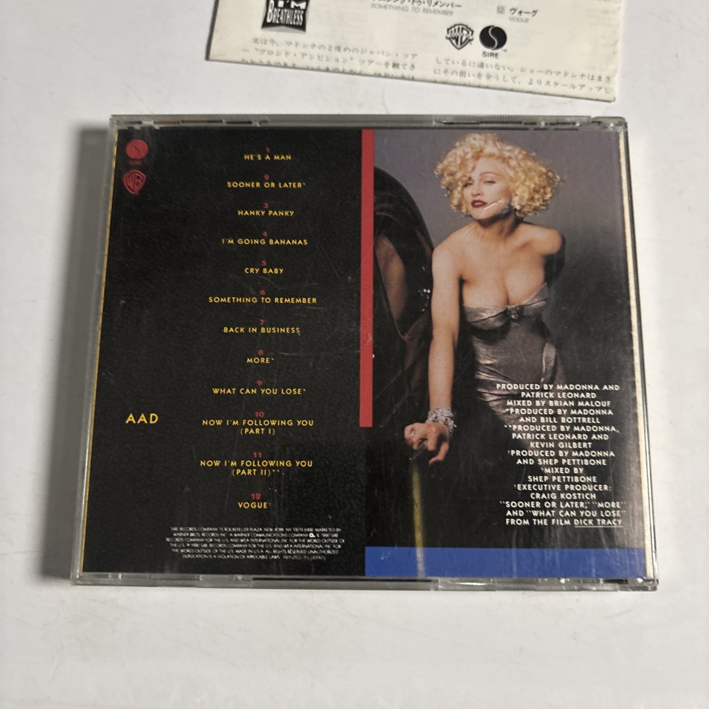 Madonna – I'm Breathless Music From And Inspired By The Film Dick Tracy CD Japan