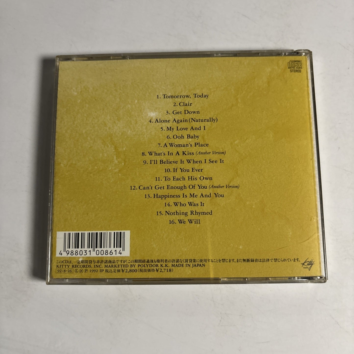 Gilbert O'Sullivan – Tomorrow, Today Gilbert O'Sullivan Best Of Best CD Japan