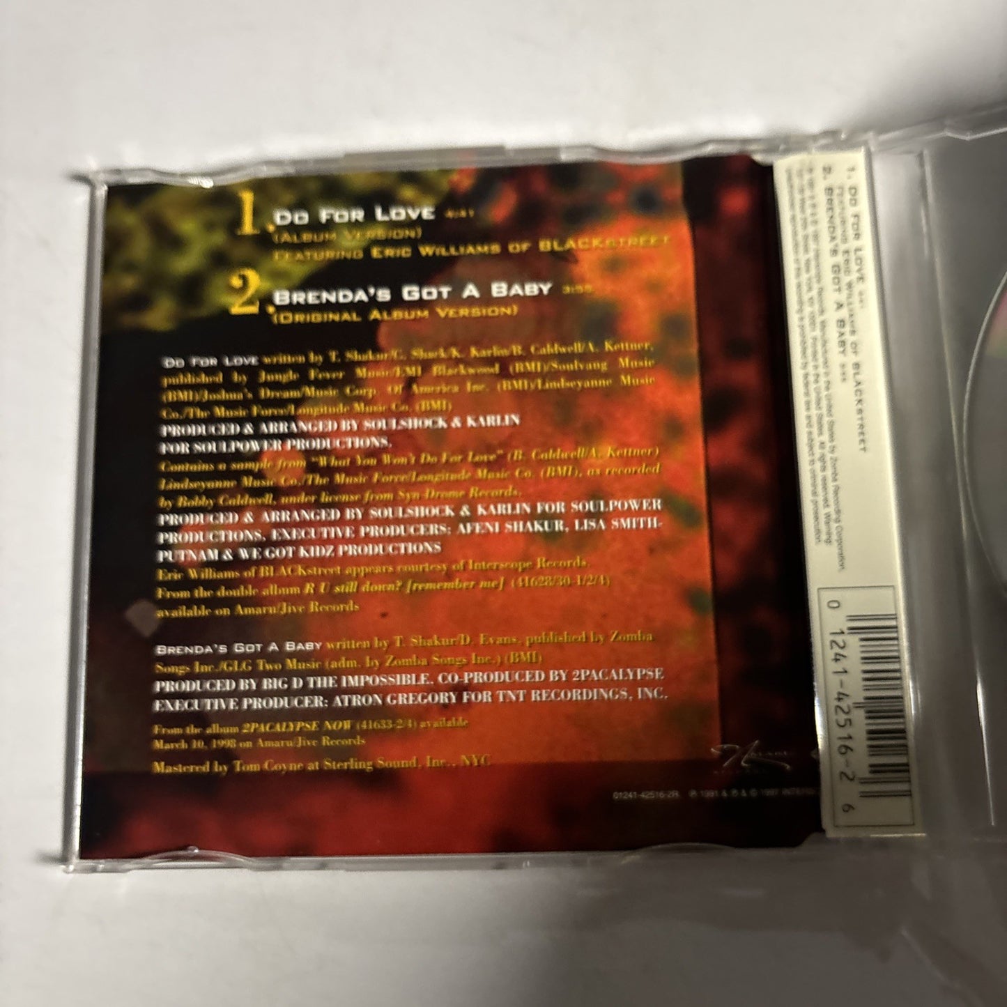 2Pac – Do For Love (CD, 1997) US 01241-42516-2R