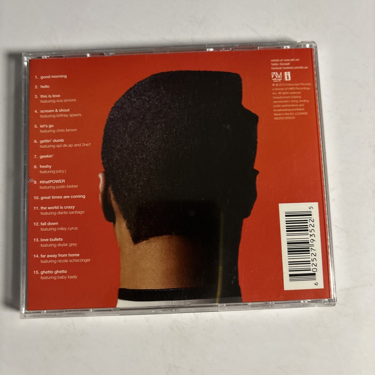 Will I Am – #willpower (CD, 2013) Europe 0602527935225