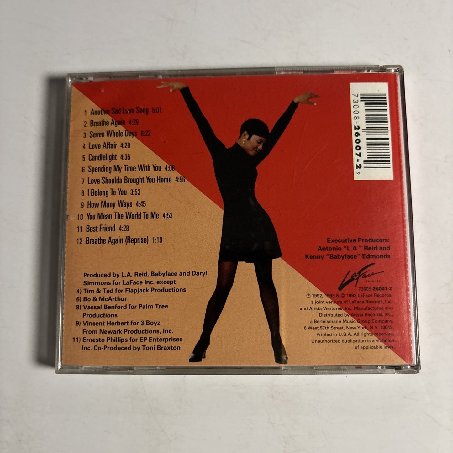 Toni Braxton – Toni Braxton (CD, 1993) US ARCD 6007