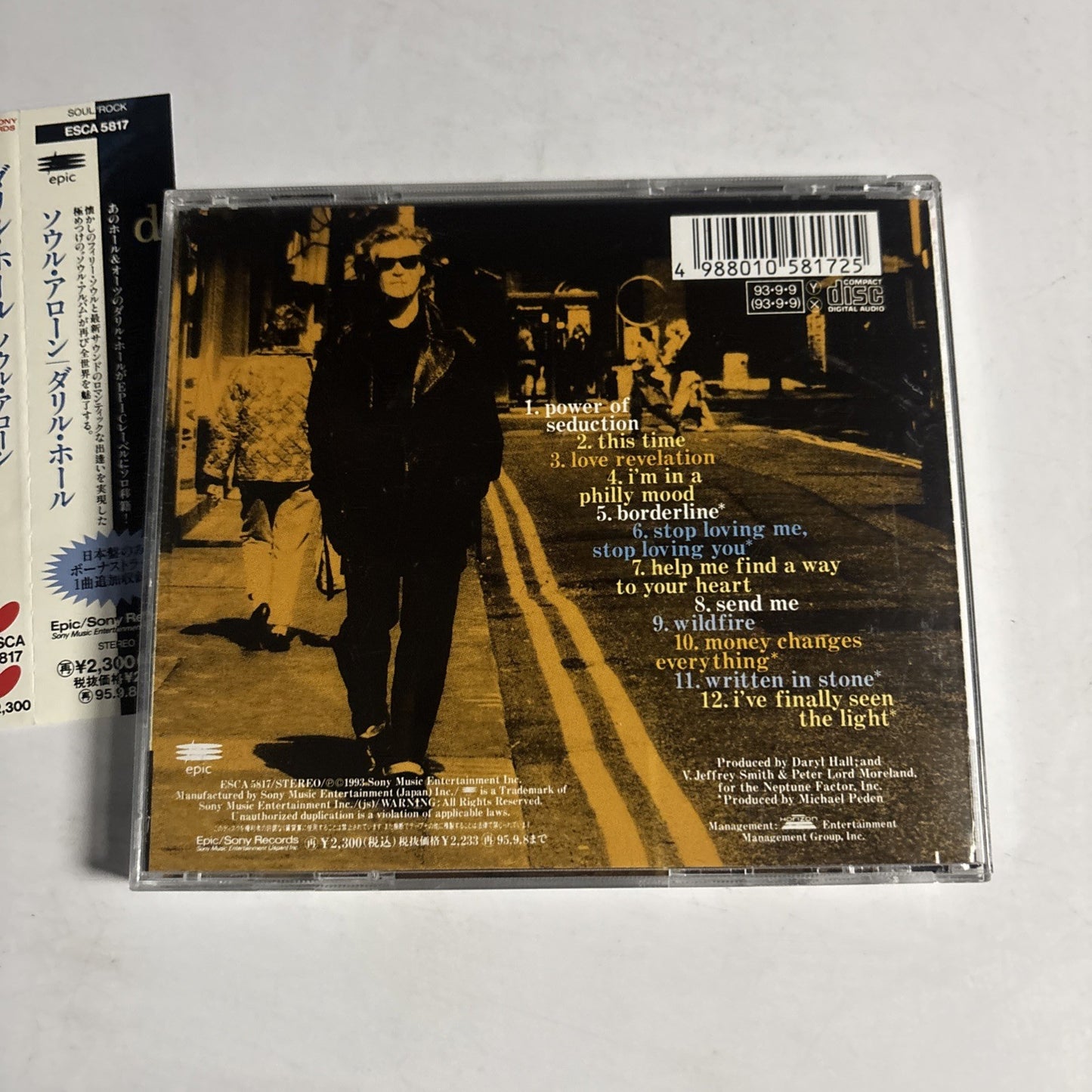Daryl Hall – Soul Alone (CD, 1993) Japan obi ESCA-5817