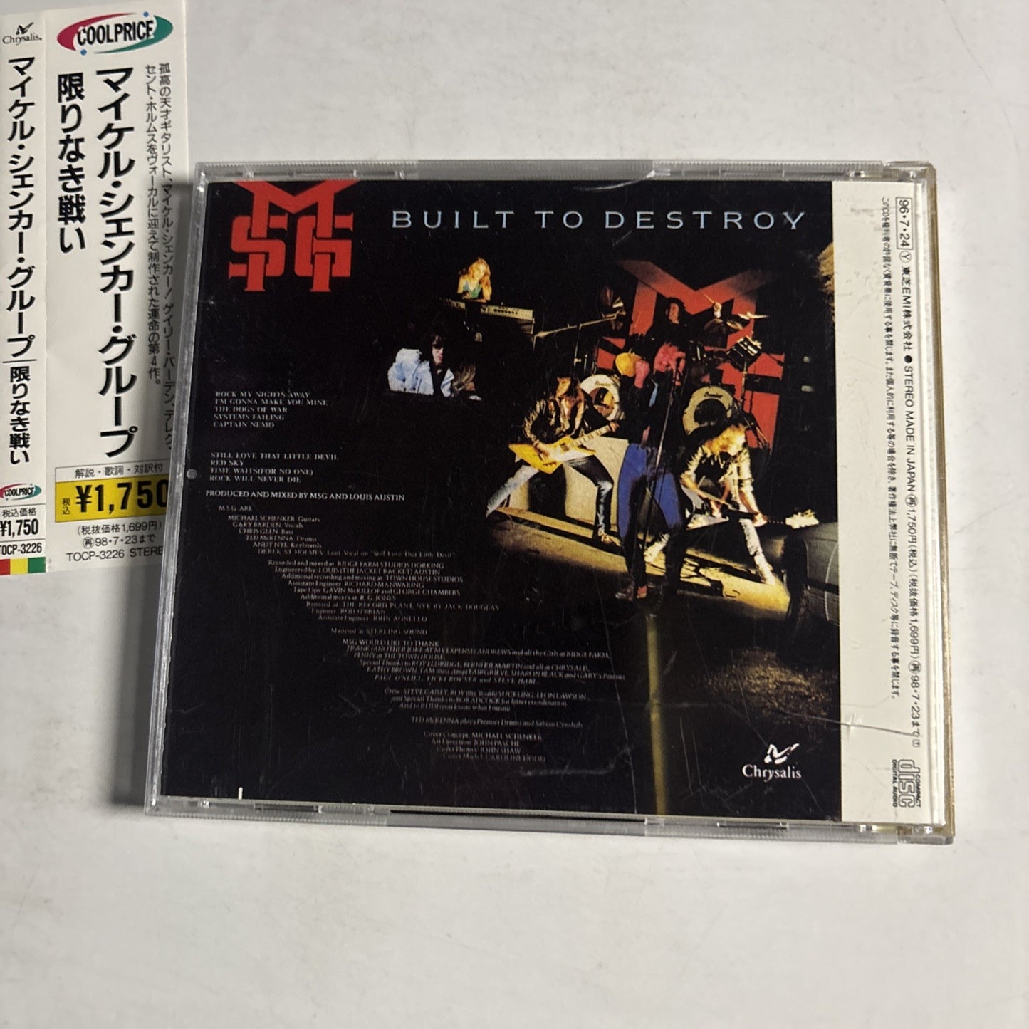The Michael Schenker Group – Built To Destroy (CD, 1996) Japan obi TOCP-3226