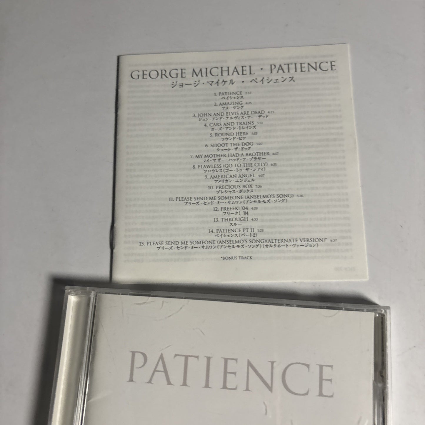 George Michael – Patience  (CD, 2004) Japan Bonus Track EICP 350
