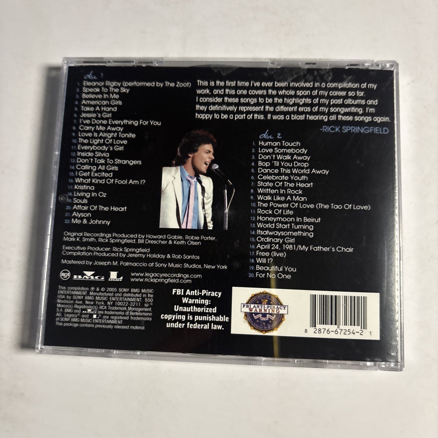 Rick Springfield – Written In Rock: Rick Springfield Anthology (CD, 2005) US