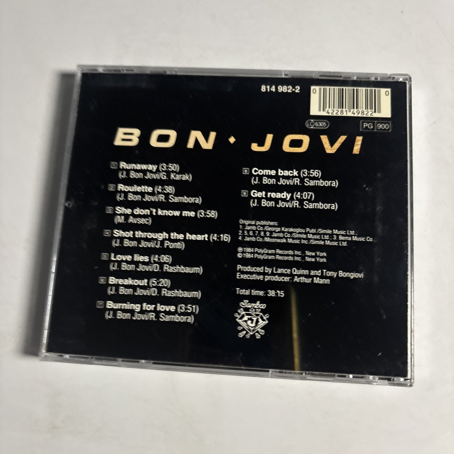 Bon Jovi – Bon Jovi (CD, 1984) UK, Europe & US 814 982-2