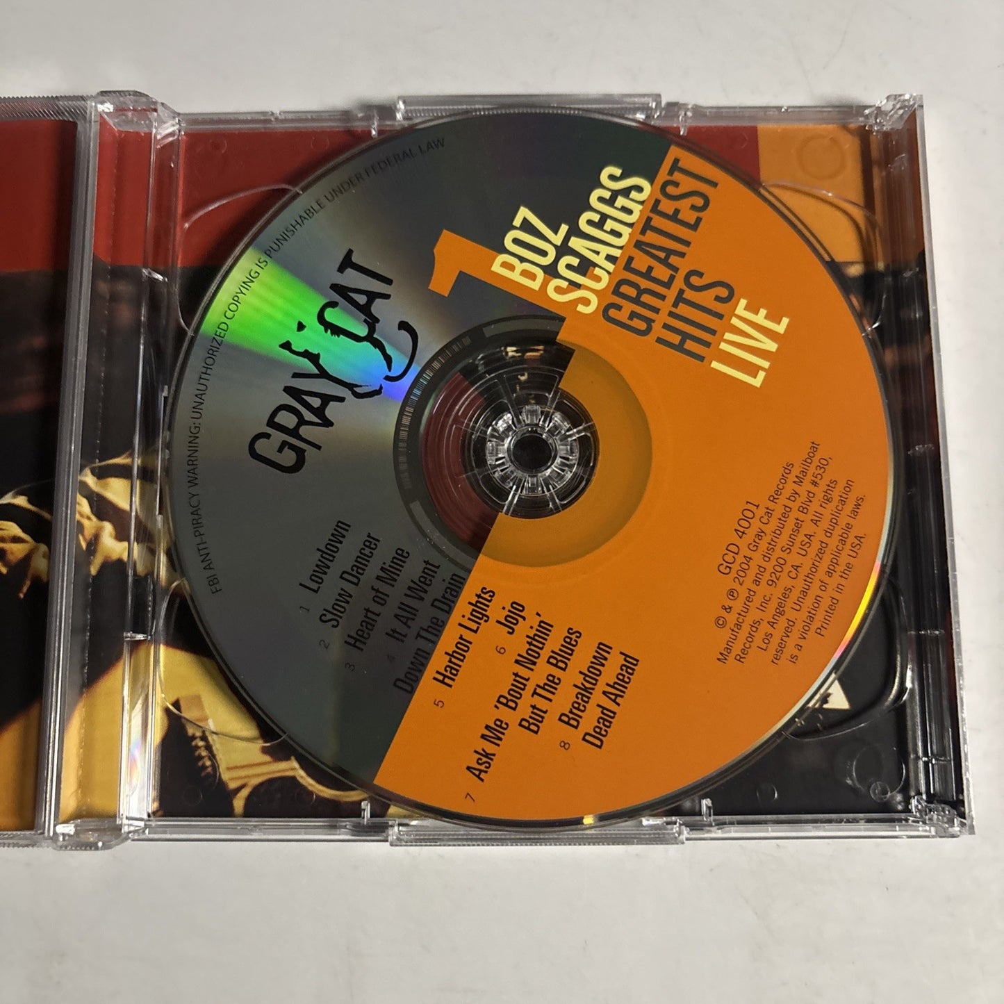 Boz Scaggs – Greatest Hits Live (CD, 2004) US GCD 4001