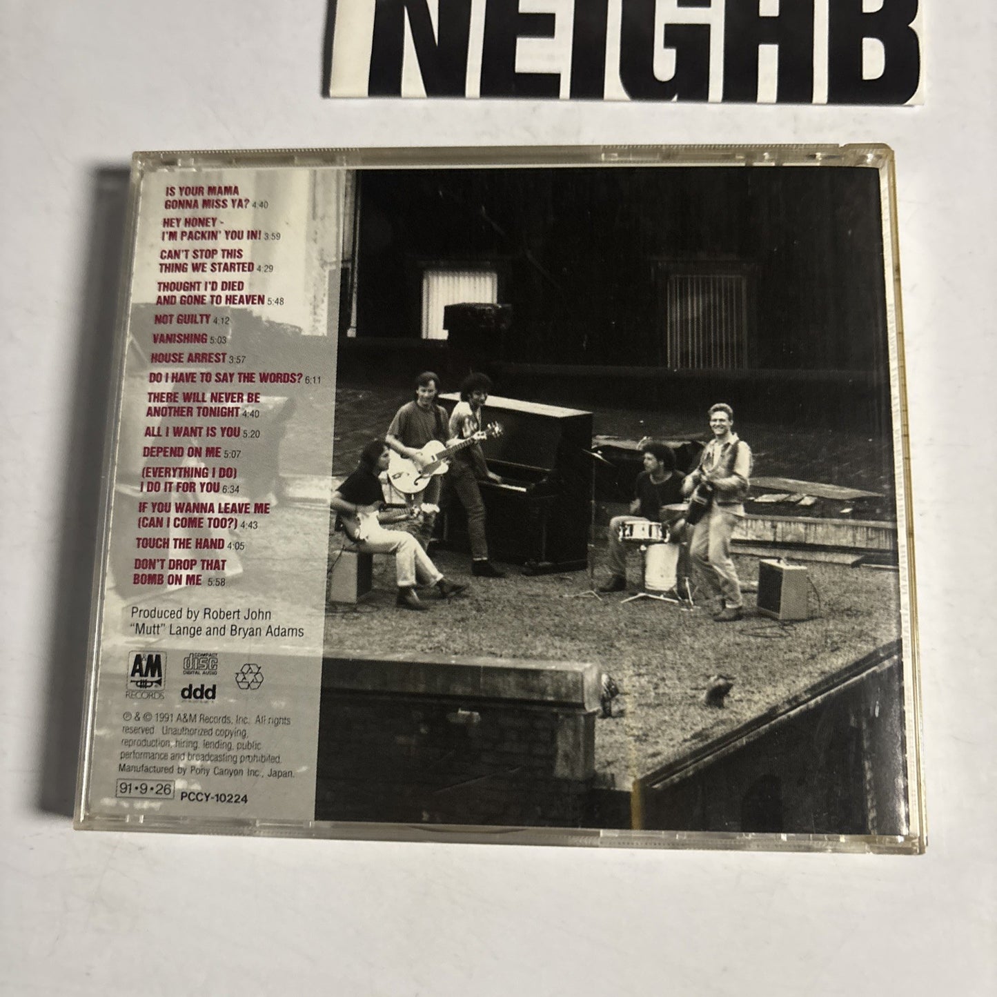 Bryan Adams – Waking Up The Neighbours (CD, 1991) Japan PCCY-10224