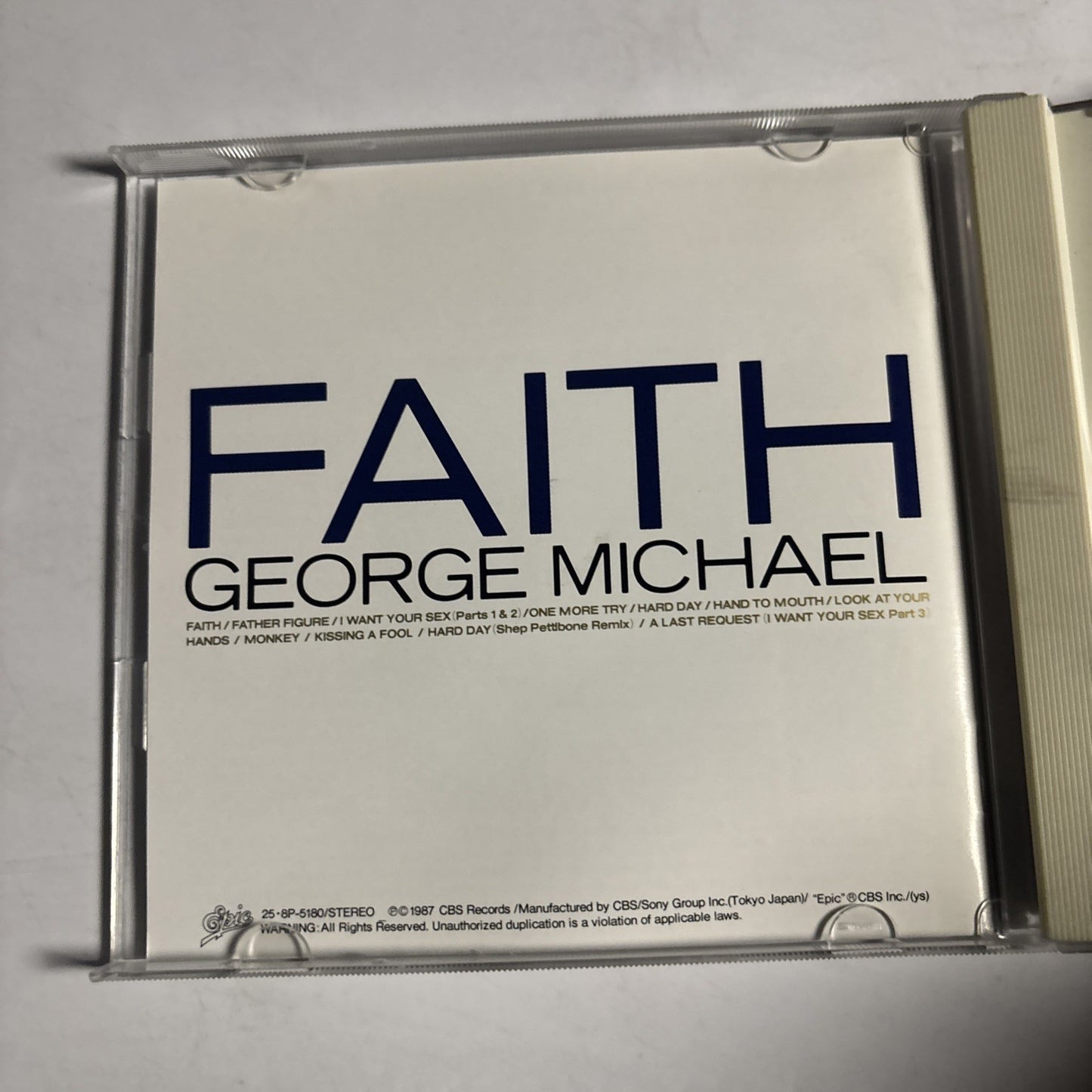 George Michael – Faith (CD, 1989) Japan 25・8P-5180