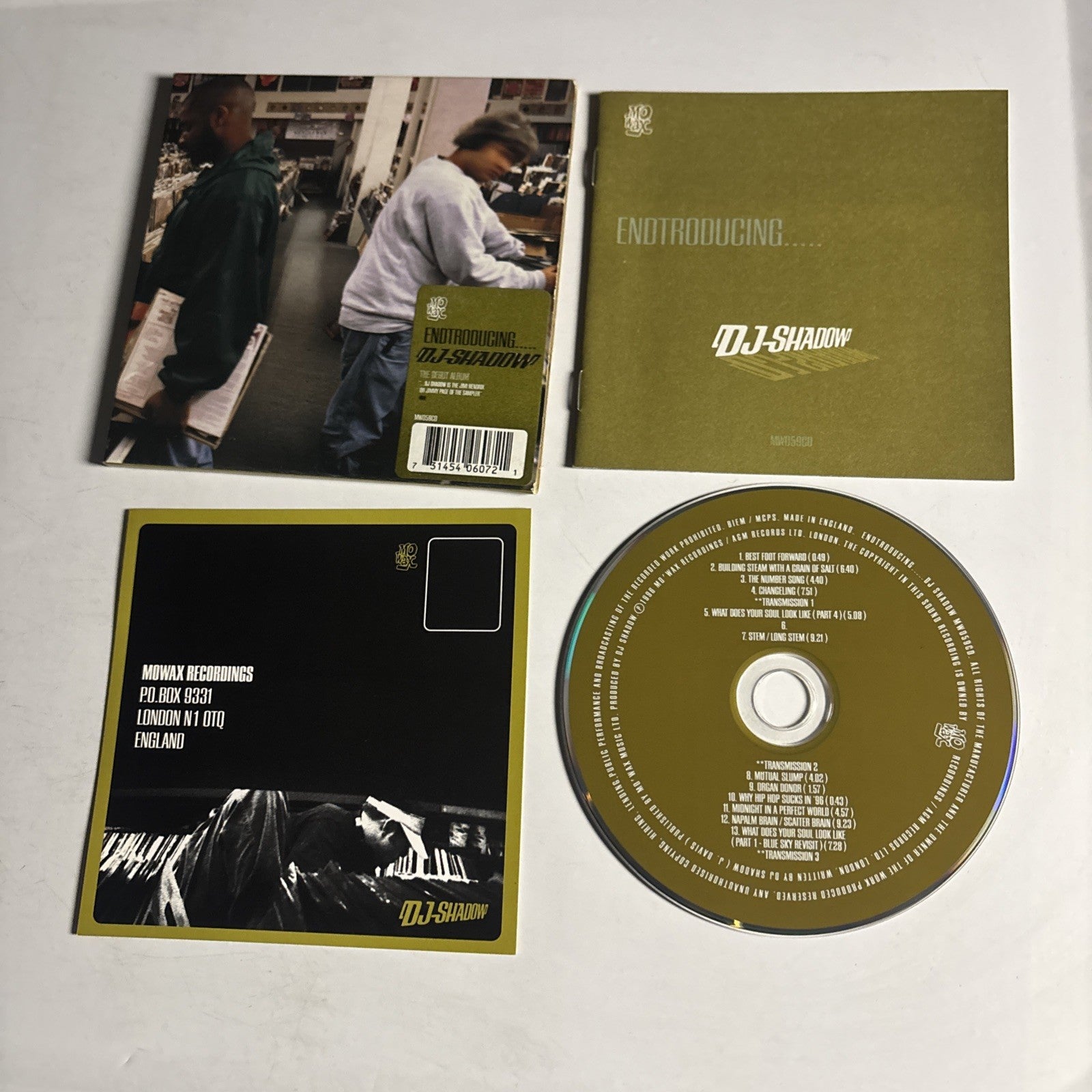 DJ Shadow – Endtroducing..... (CD, 1997) Europe 540 807-2 – Retro Unit