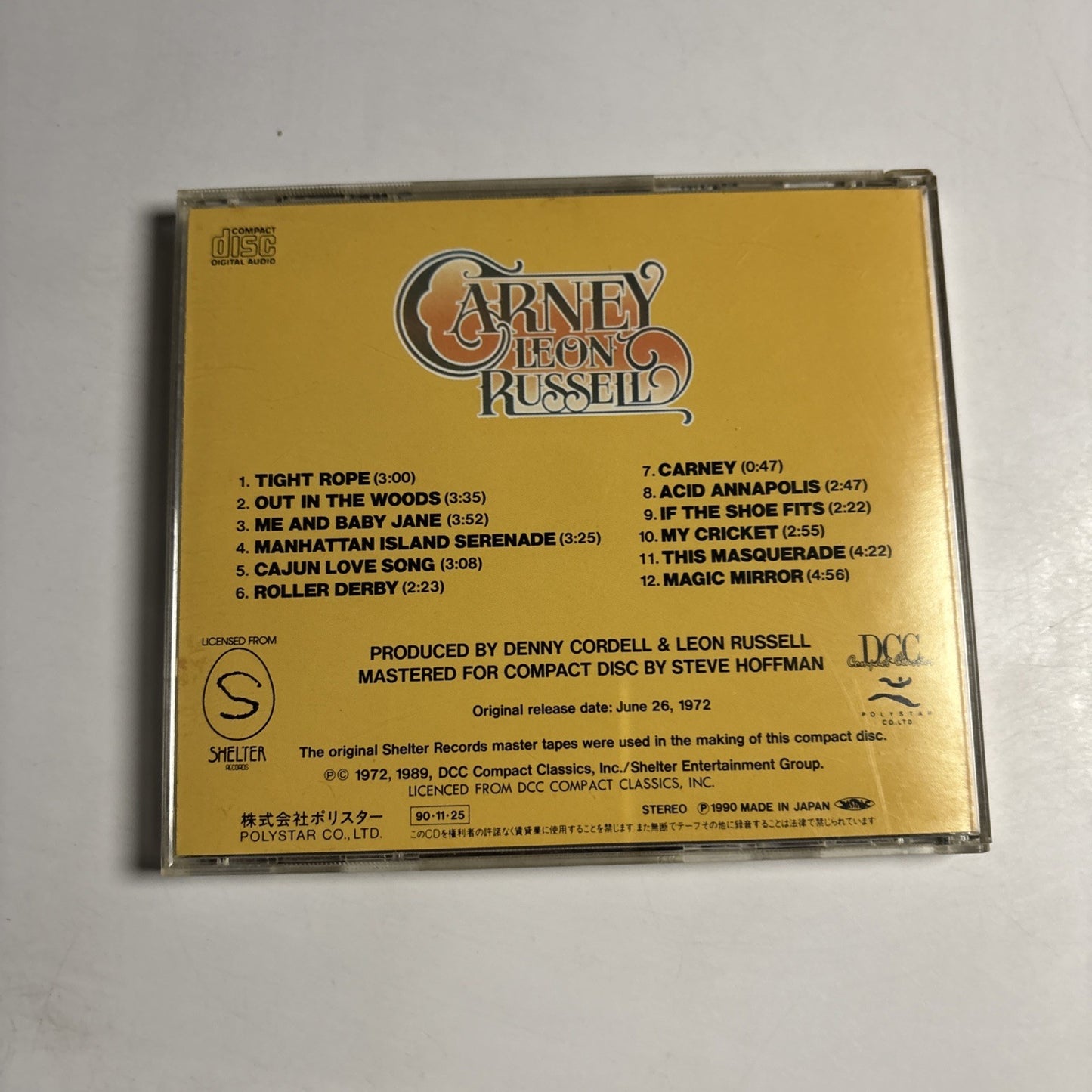 Leon Russell – Carney (CD, 1990) Japan PSCW-1030