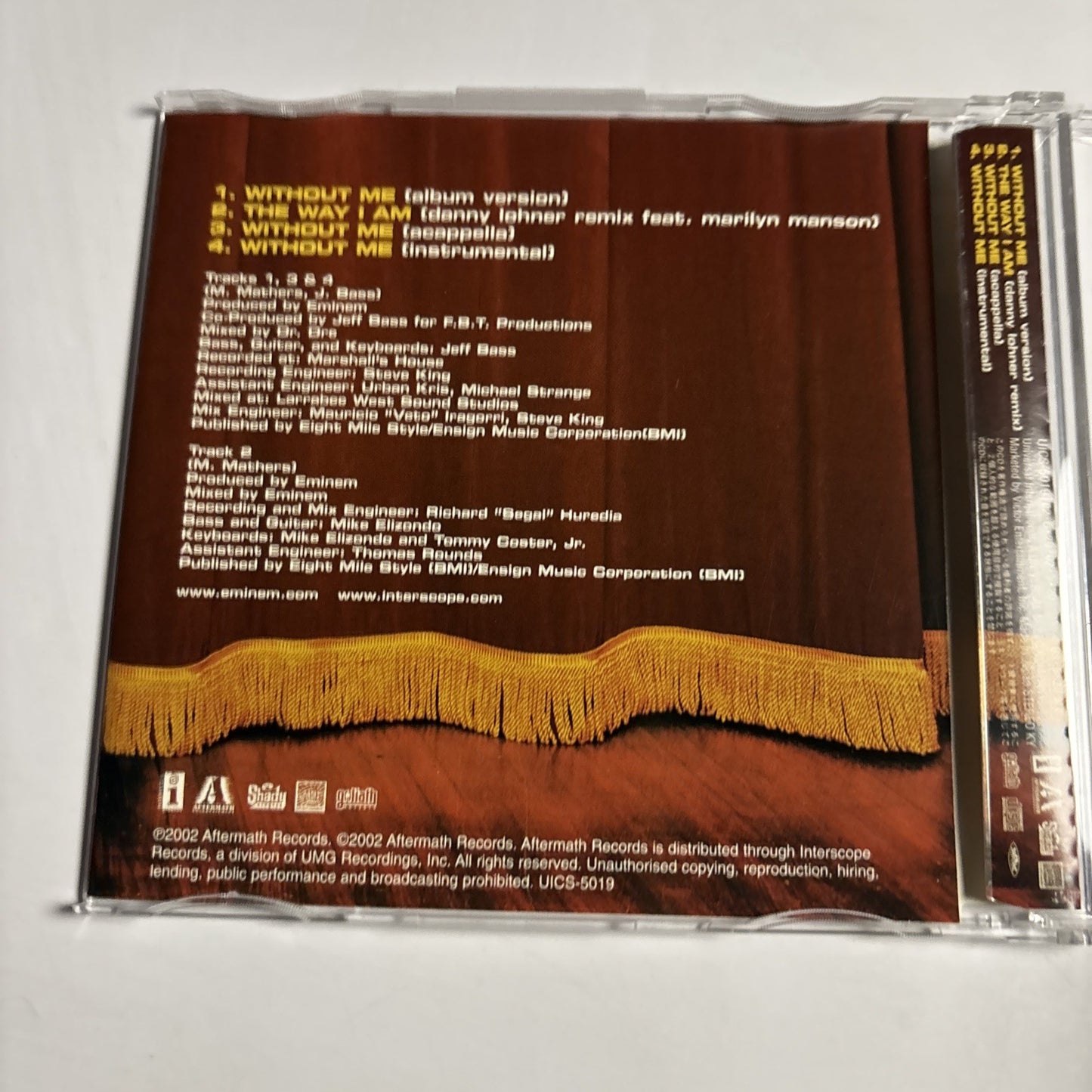 Eminem – Without Me (CD, 2002) Japan UICS-5019