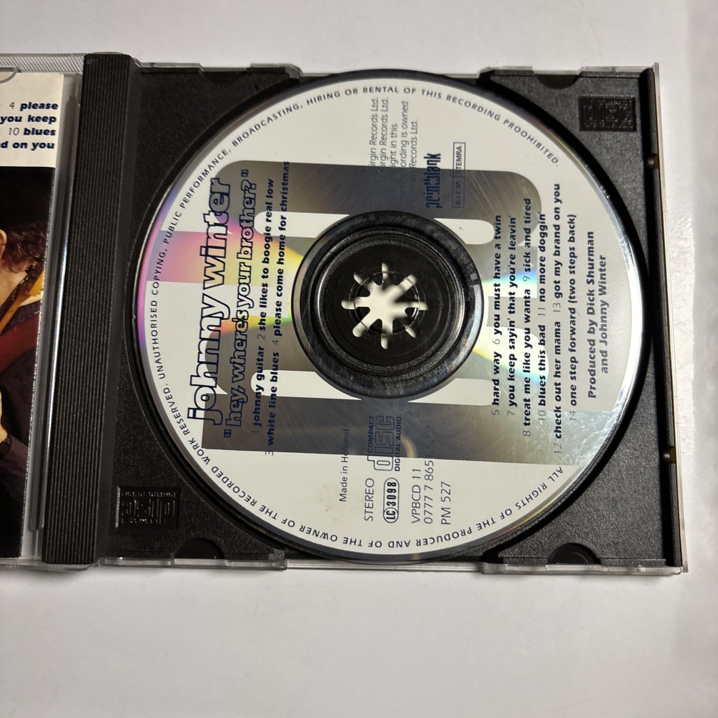 Johnny Winter – Hey, Where's Your Brother? (CD, 1992) Europe 0777 7 86512 2 2