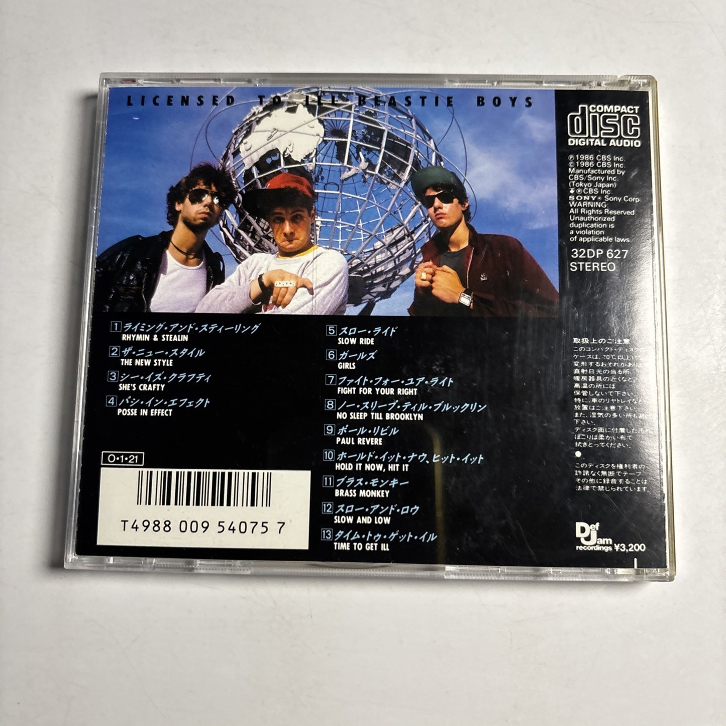 Beastie Boys – Licensed To Ill (CD, 1987) Japan 32DP 627