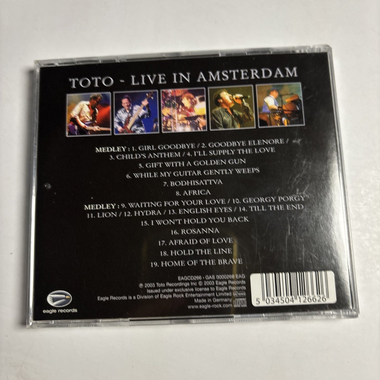 Toto – 25th Anniversary - Live In Amsterdam (CD, 2003) Europe EAGCD266