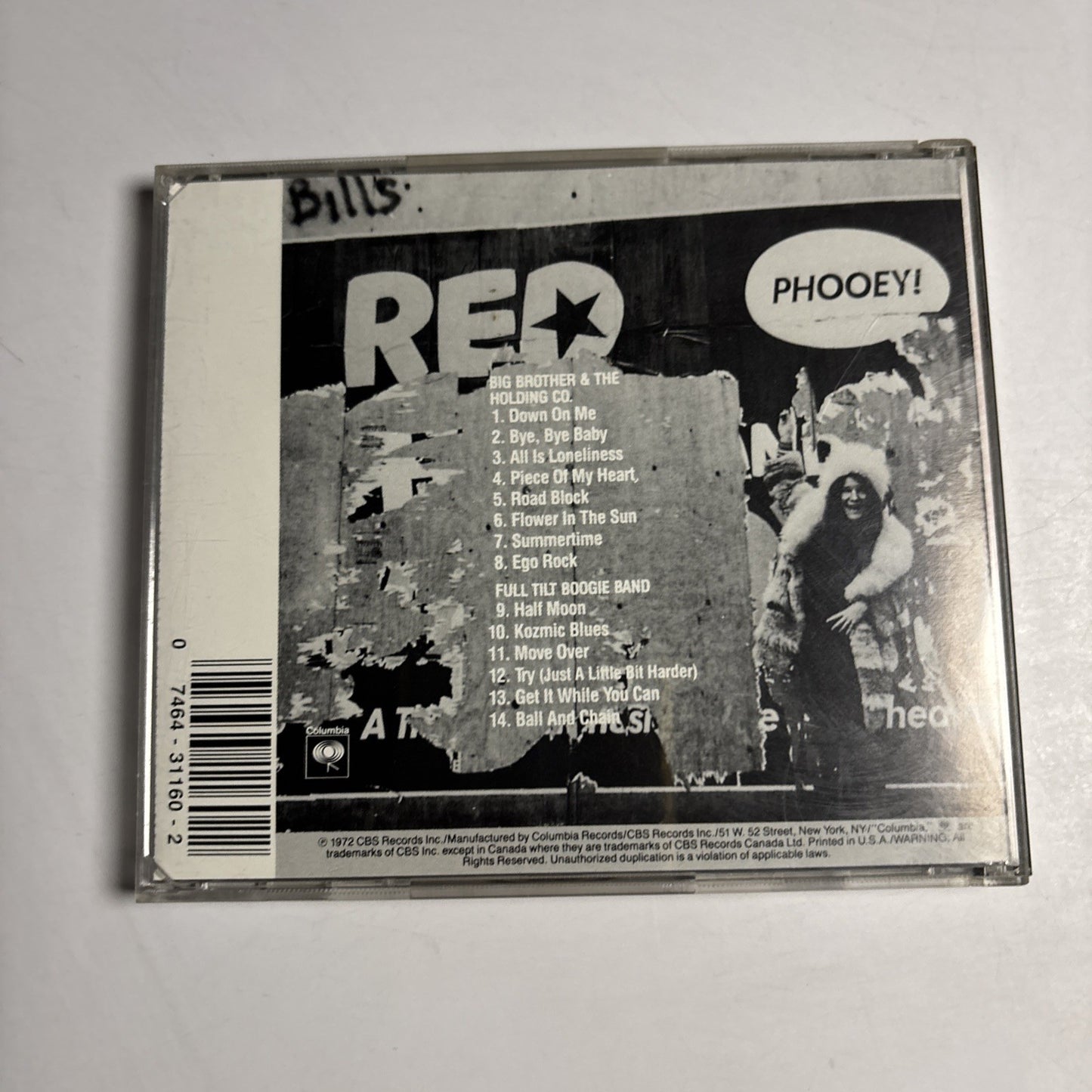 Janis Joplin – In Concert (CD, 1989) US CGK 31160