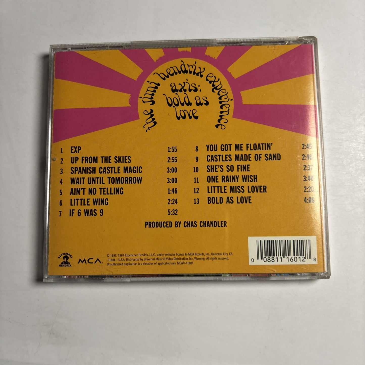 The Jimi Hendrix Experience – Axis: Bold As Love (CD, 1997) US MCAD-11601