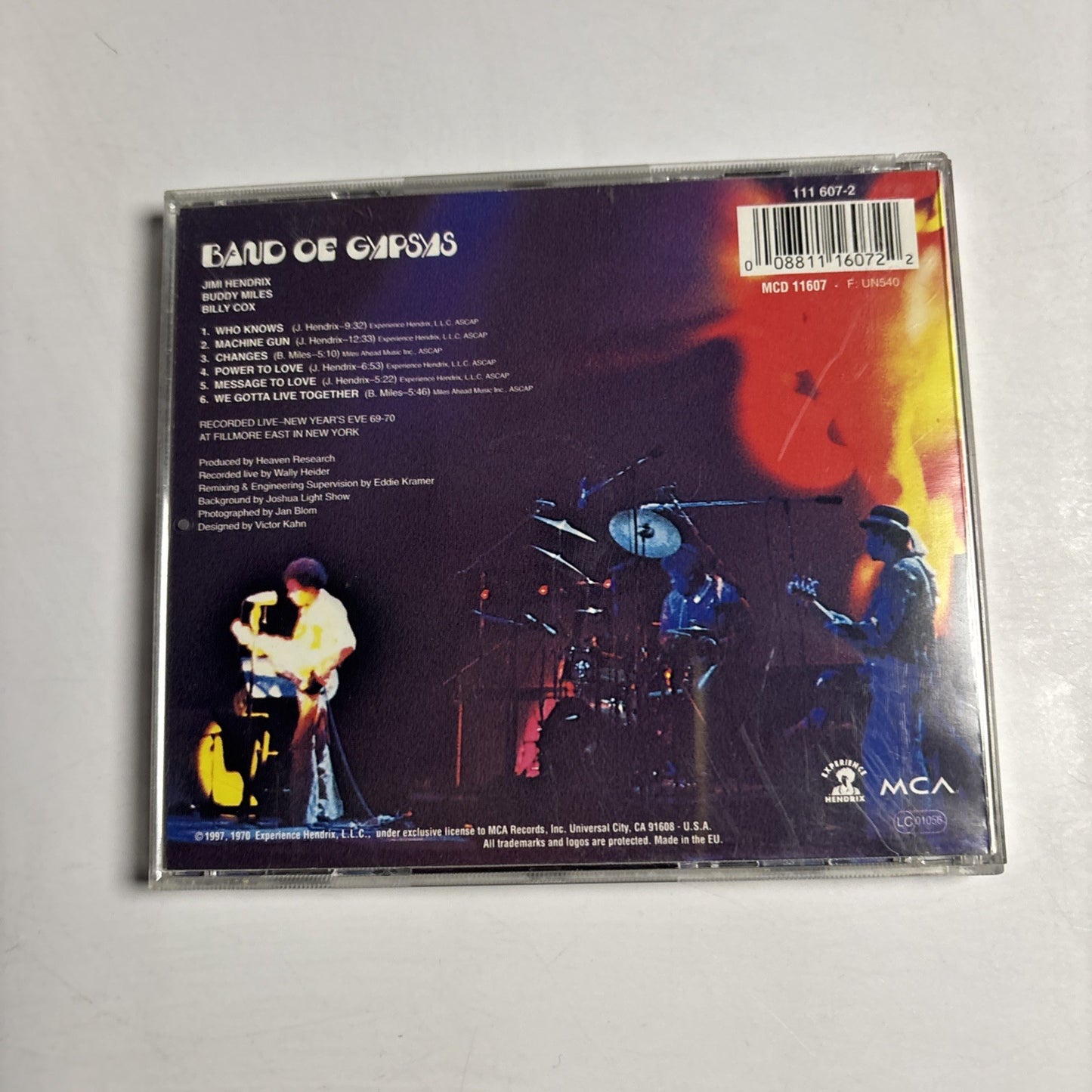 Jimi Hendrix – Band Of Gypsys (CD, 1997) Europe MCD 11607