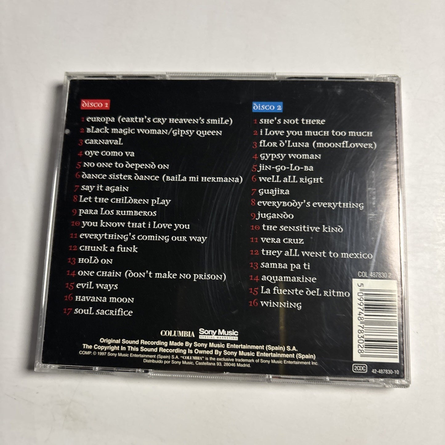 Santana – Aniversario (CD, 1997) Spain COL 487830 2