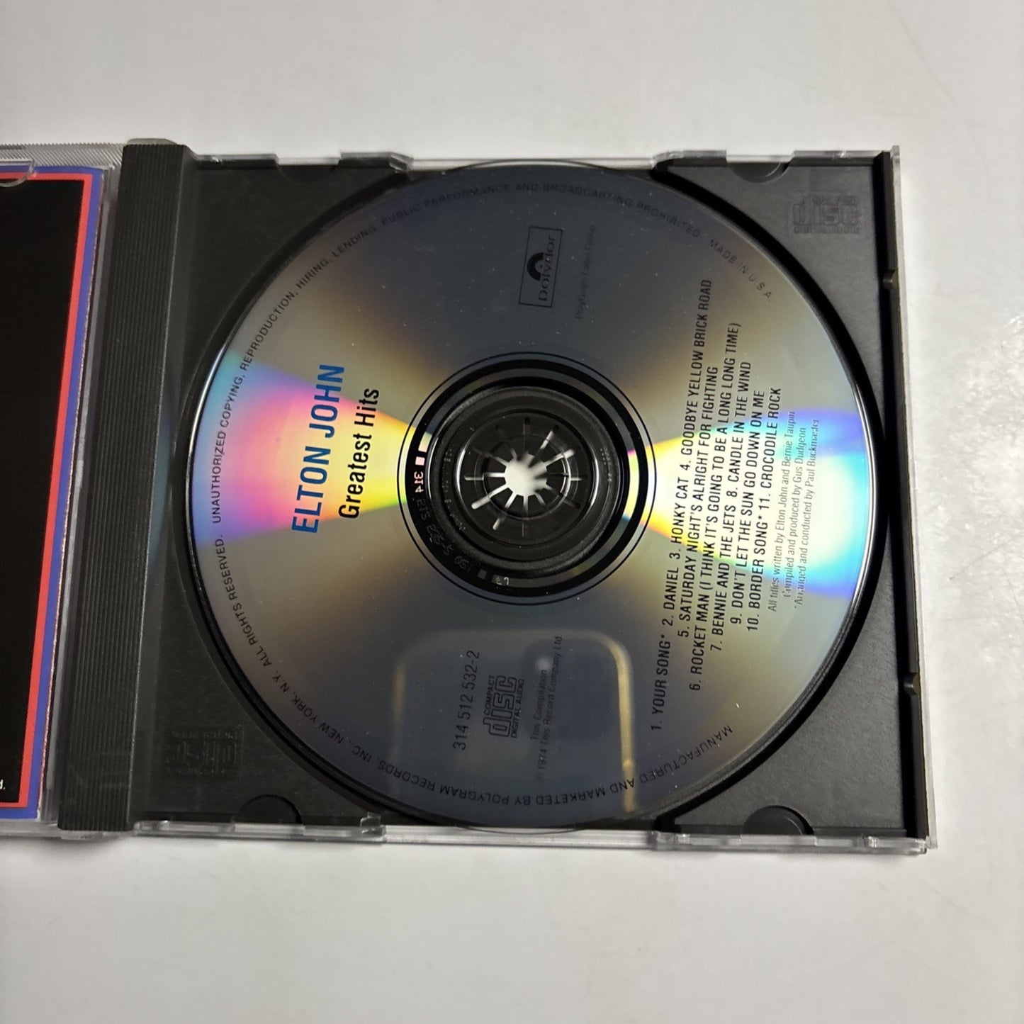 Elton John – Greatest Hits (CD, 1992) US 314 512 532-2