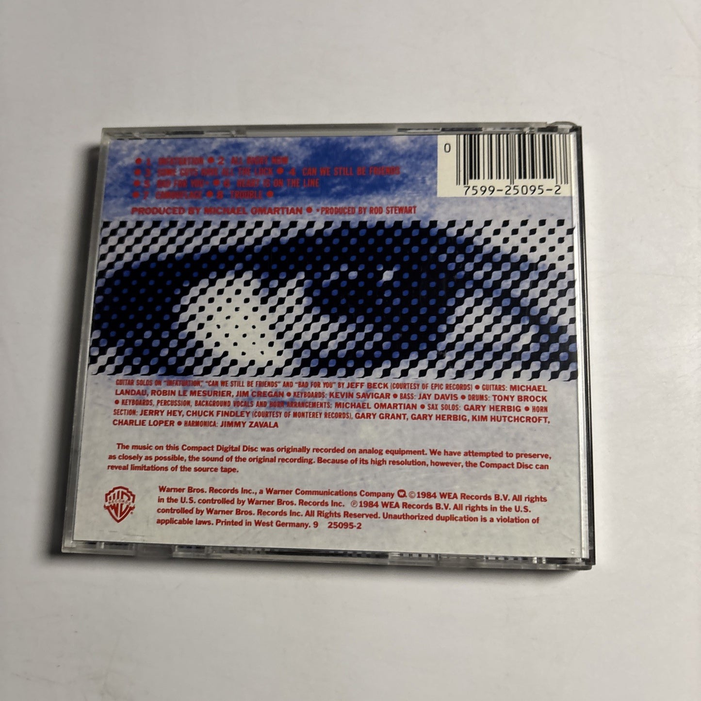 Rod Stewart – Camouflage (CD, 1984) UK, Europe & US 9 25095-2