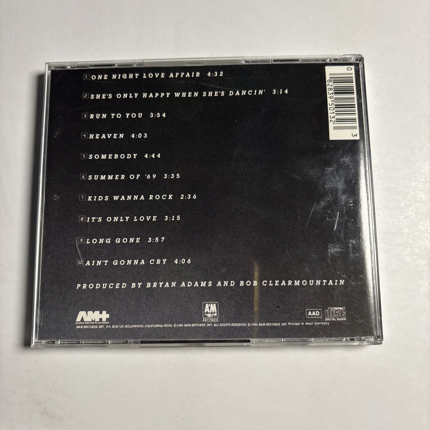 Bryan Adams – Reckless (CD, 1984) Europe 395 013-2