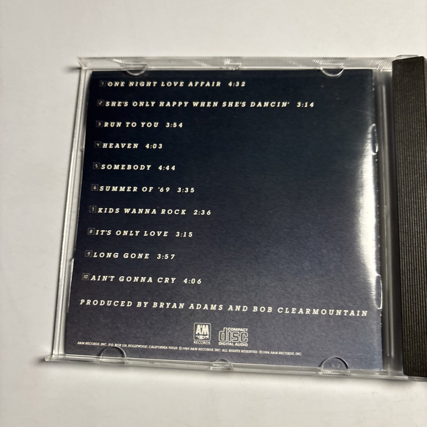 Bryan Adams – Reckless (CD, 1984) Europe 395 013-2