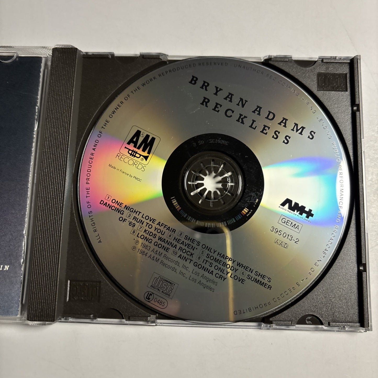 Bryan Adams – Reckless (CD, 1984) Europe 395 013-2