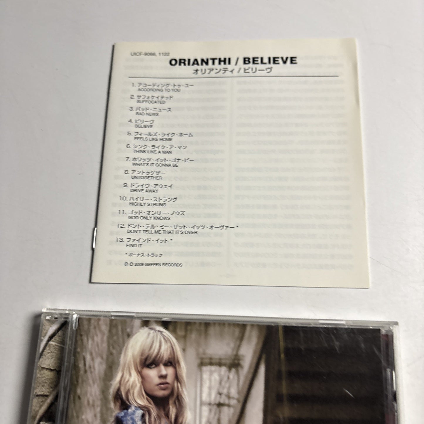 Orianthi – Believe (CD, 2010) Japan Bonus Track UICF-9066