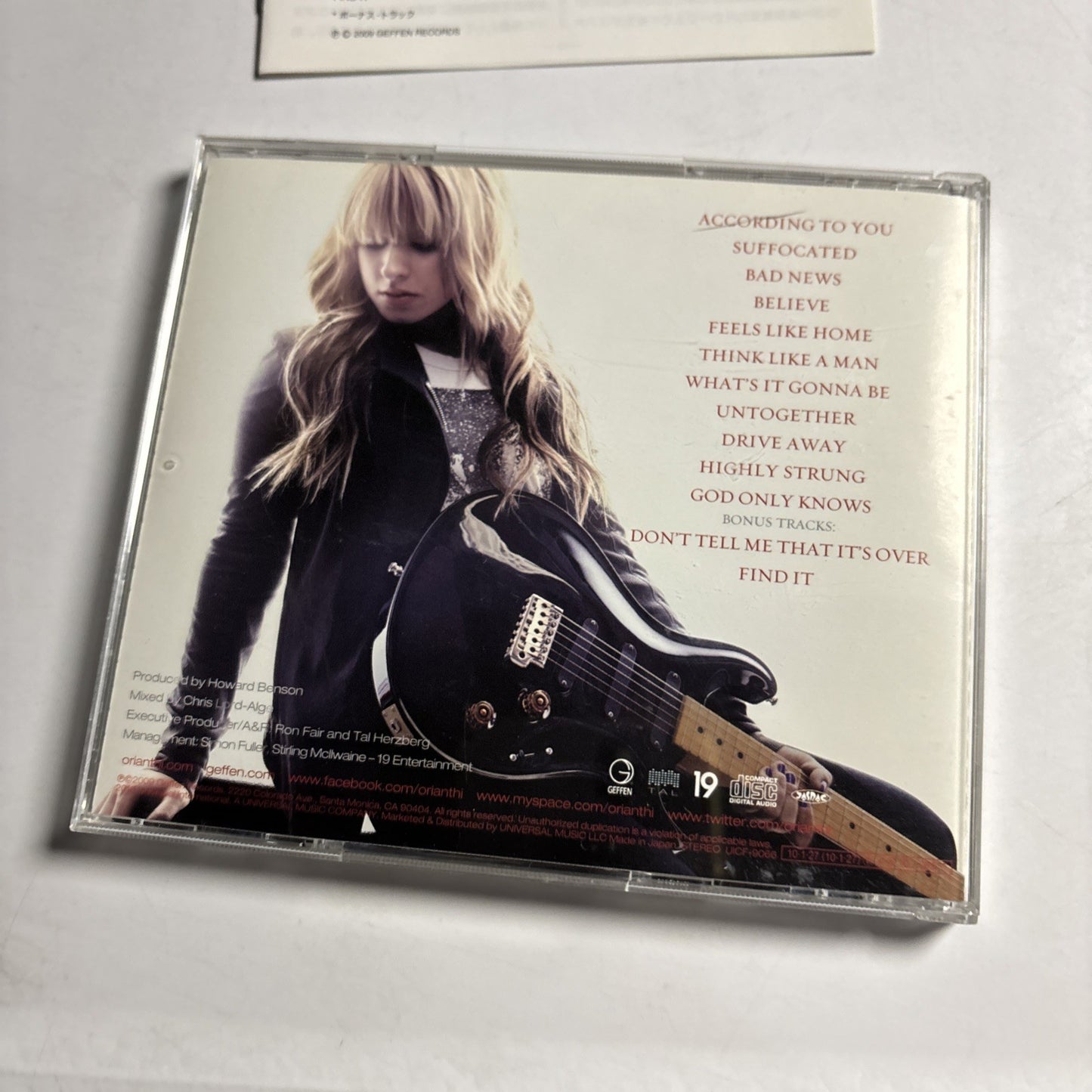 Orianthi – Believe (CD, 2010) Japan Bonus Track UICF-9066