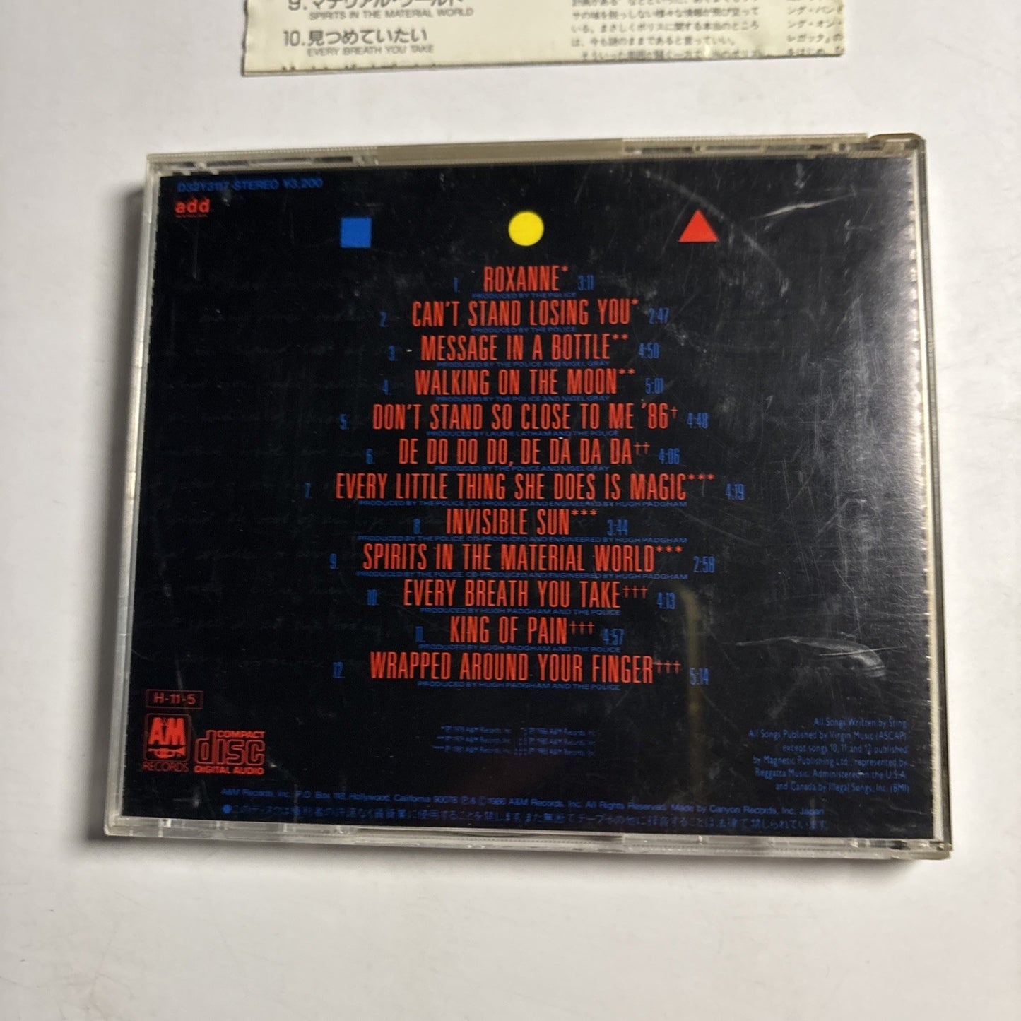 The Police – Every Breath You Take (The Singles) (CD, 1986) Japan D32Y3117