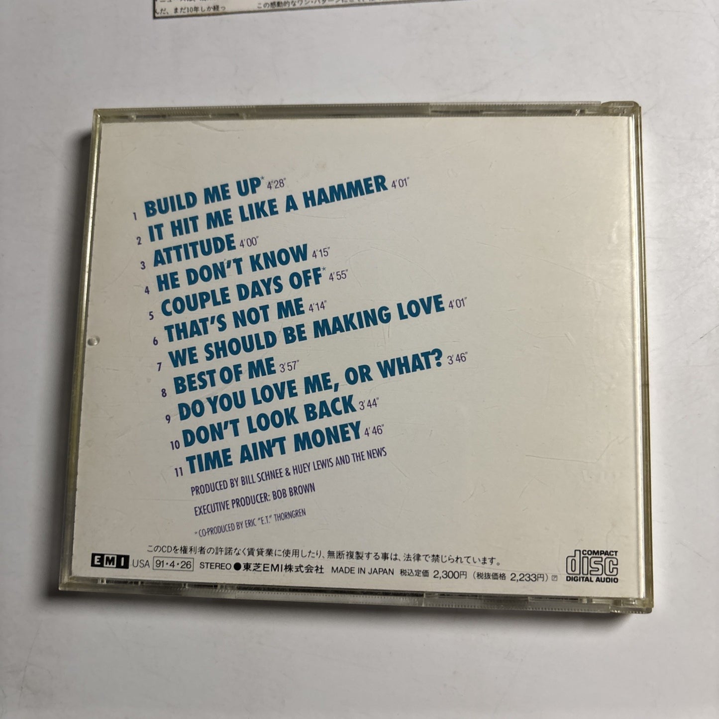 Huey Lewis & The News – Hard At Play (CD, 1991)  Japan TOCP-6666