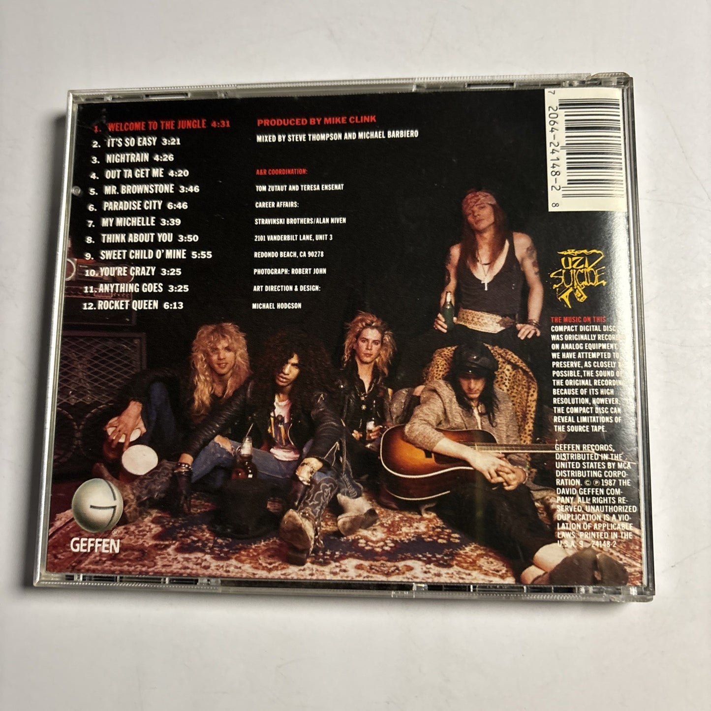 Guns N' Roses – Appetite For Destruction (CD, 1987) US GED 24148