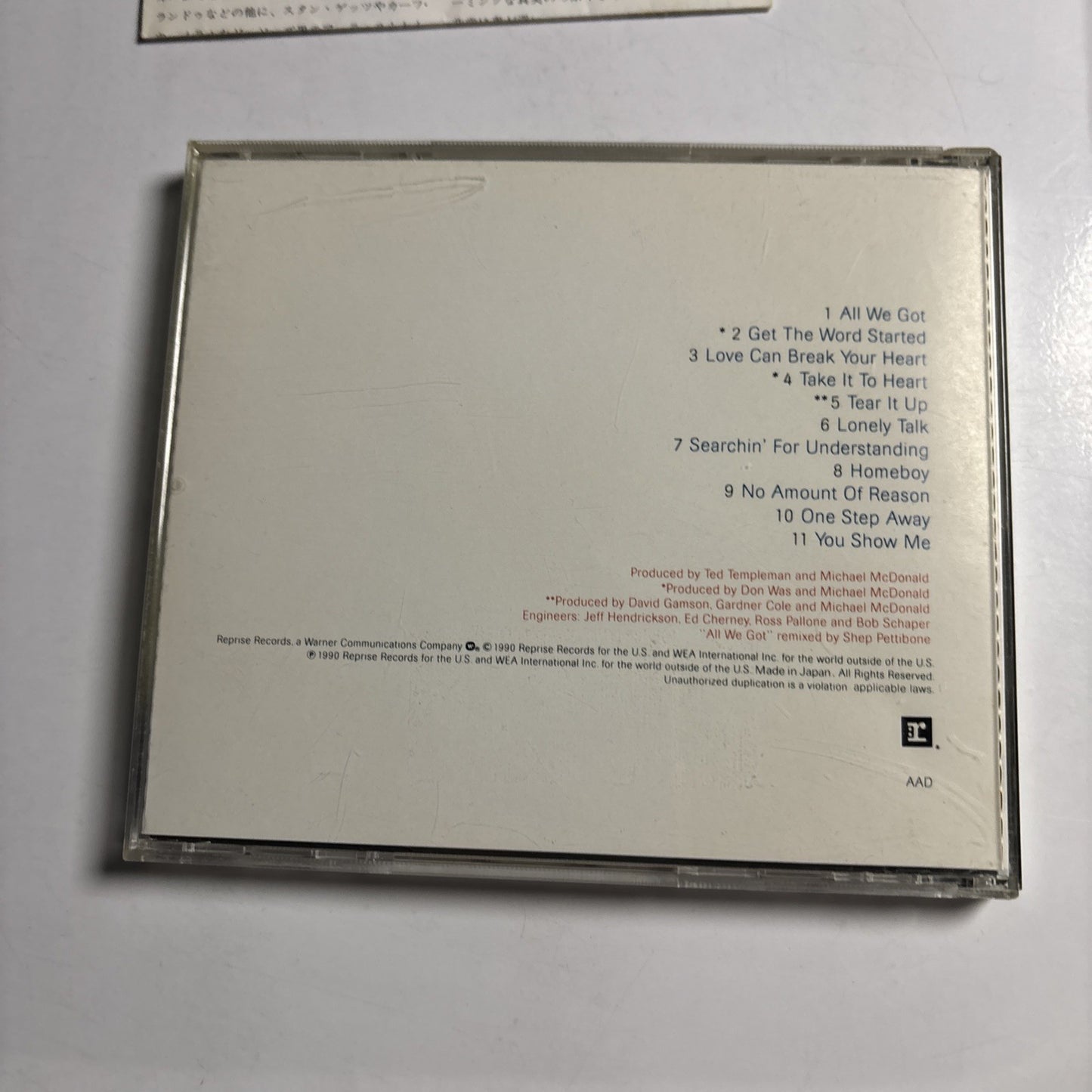 Michael McDonald – Take It To Heart (CD, 1990) Japan WPCP-3508