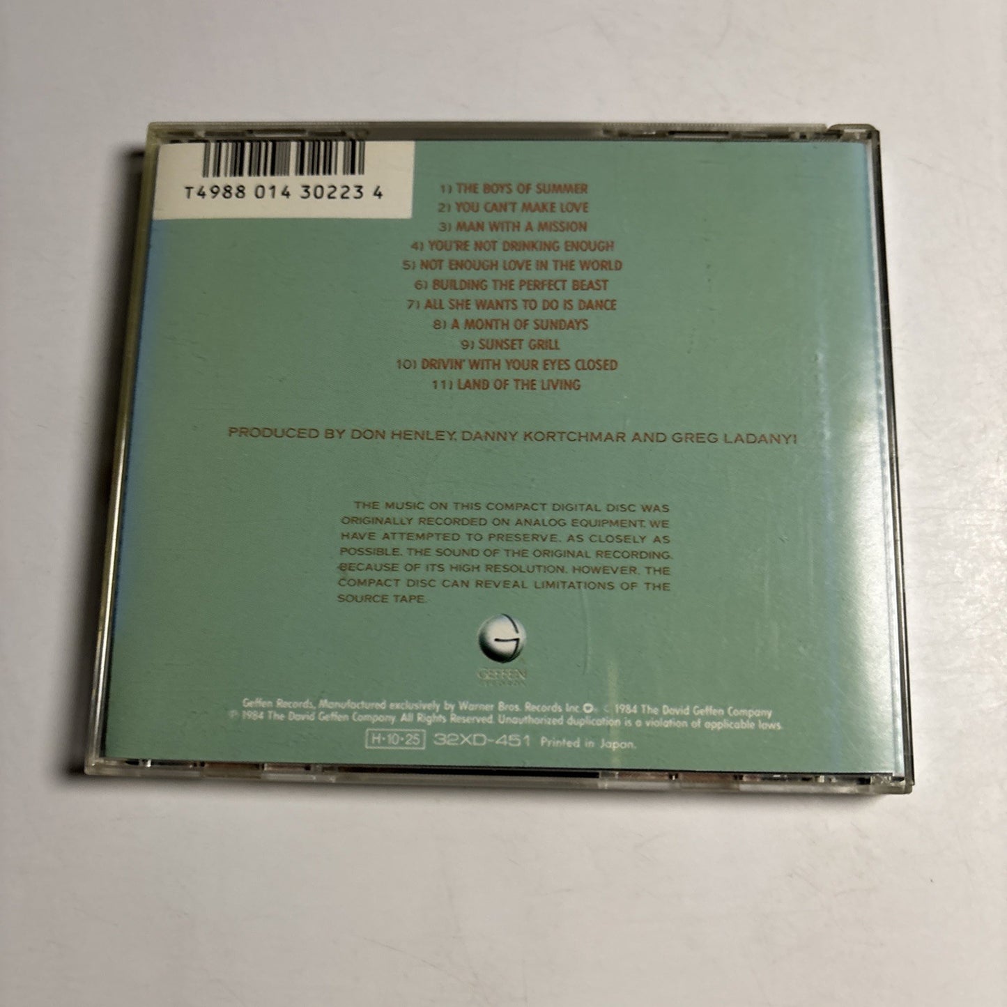 Don Henley – Building The Perfect Beast (CD, 1986) Japan 32XD-451