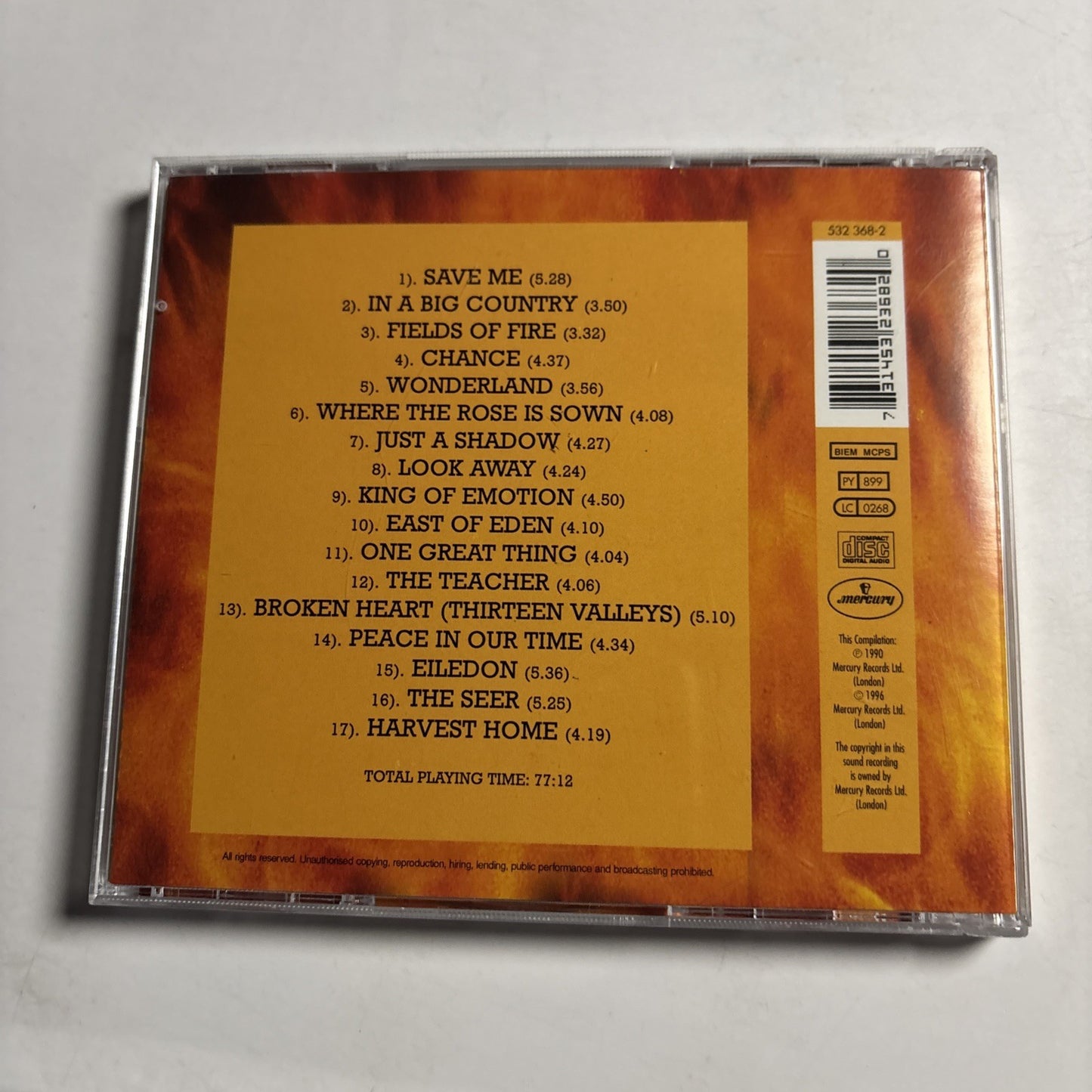 Big Country – Through A Big Country - Greatest Hits (CD, 1996) Europe 532 368-2