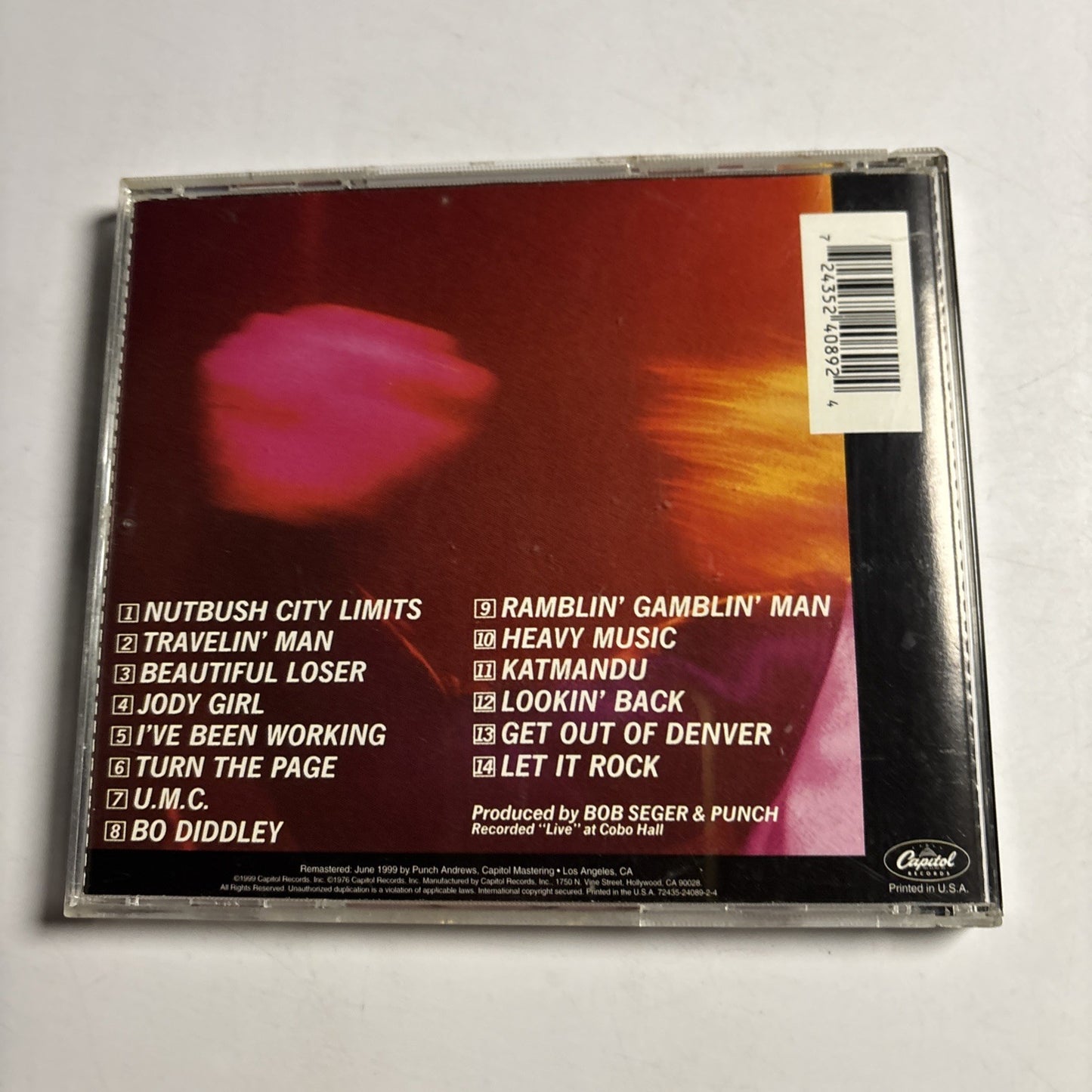 Bob Seger And The Silver Bullet Band – Live Bullet (CD, 1999) US 74235 24089 24