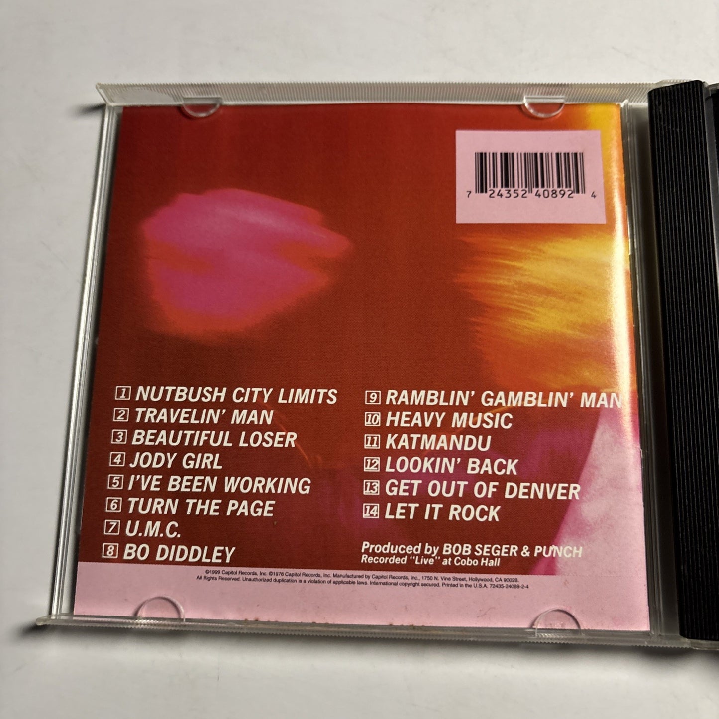 Bob Seger And The Silver Bullet Band – Live Bullet (CD, 1999) US 74235 24089 24