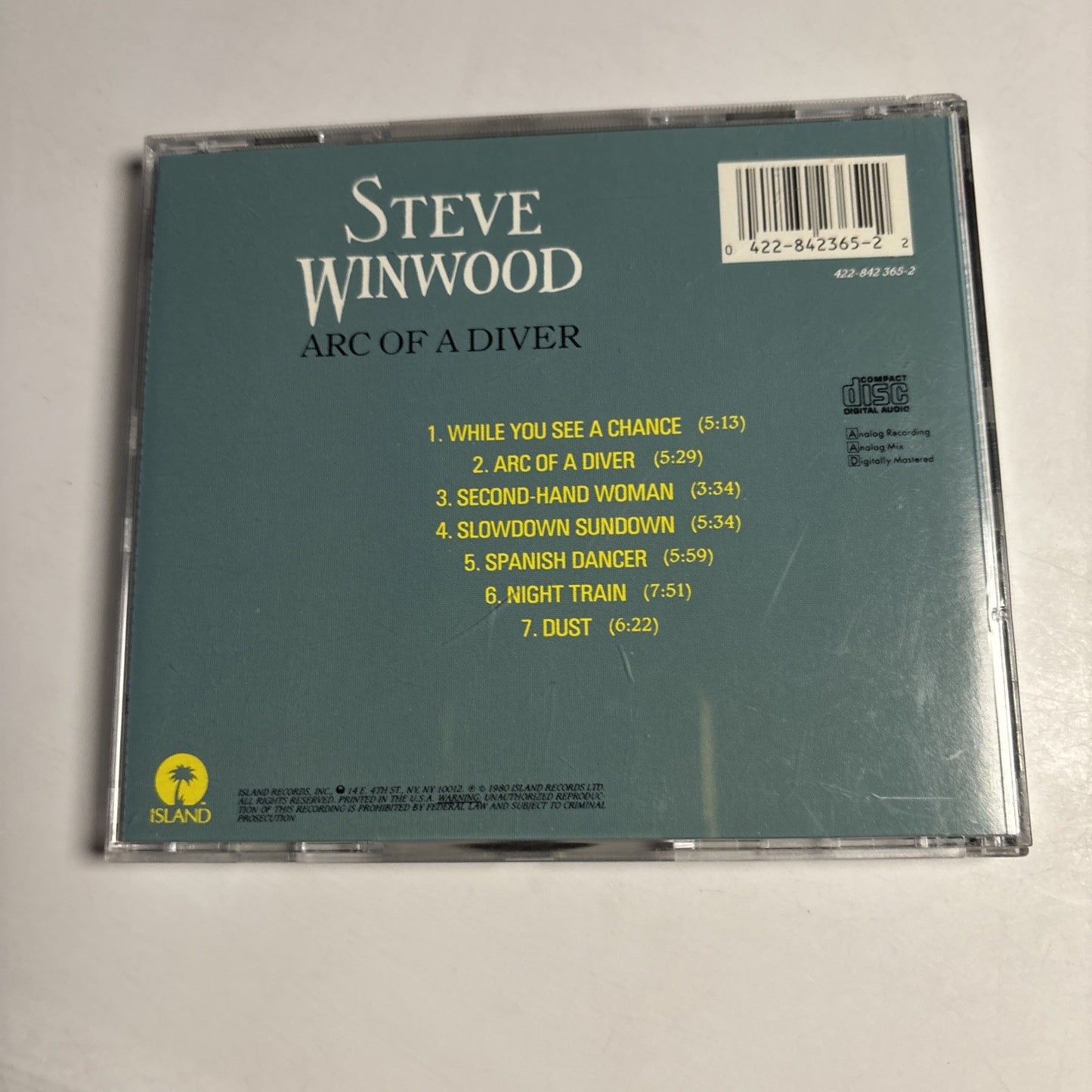 Steve Winwood – Arc Of A Diver (CD, 2009) Europe CID 9576