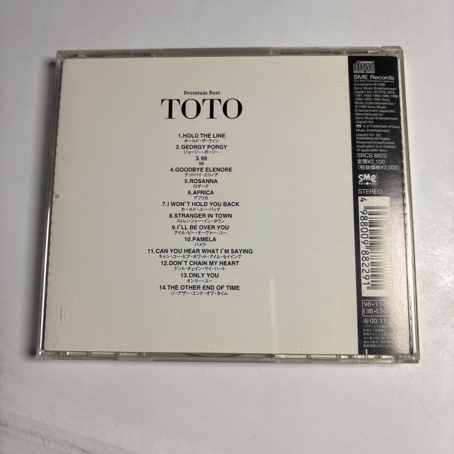 Toto – Premium Best (CD, 1998) Japan SRCS 8822