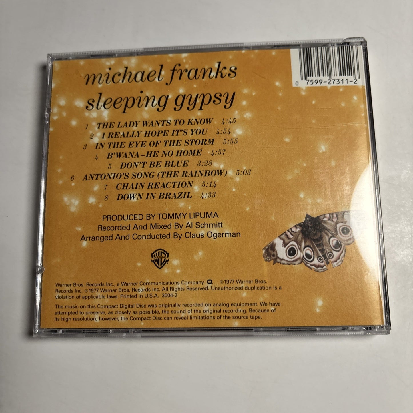Michael Franks – Sleeping Gypsy (CD, 1990)  US 3004-2