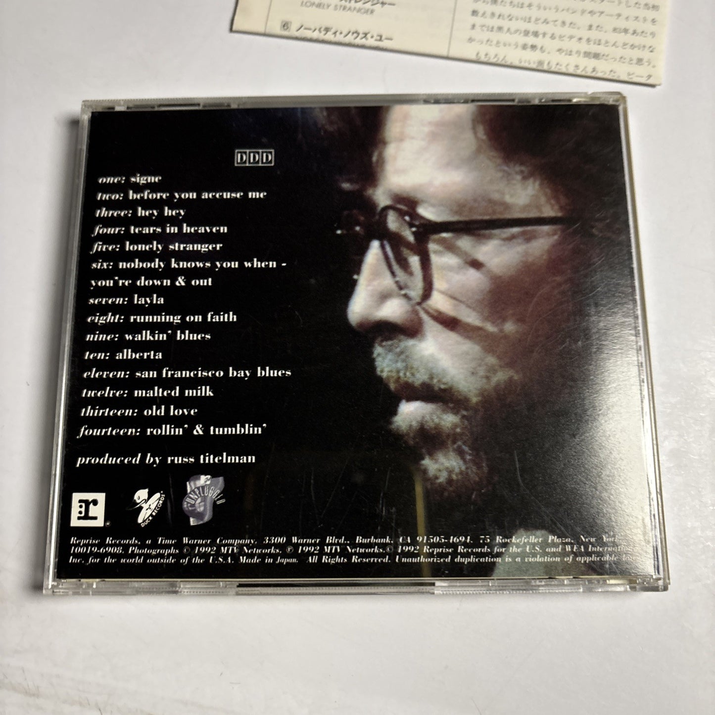 Eric Clapton – Unplugged (CD, 1992)  Japan WPCP-4950