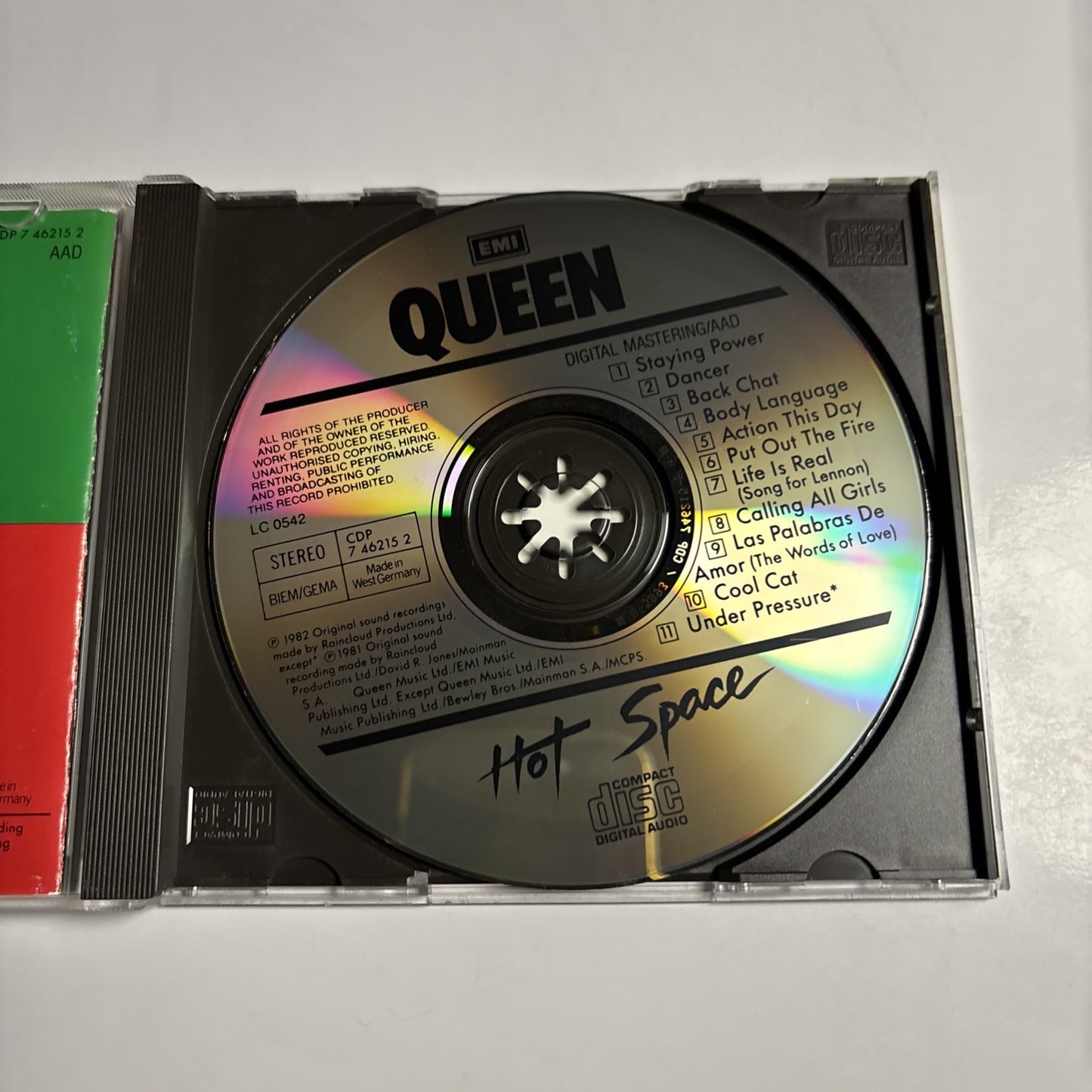 Queen – Hot Space (CD, 1986) Europe CDP 7 46215 2