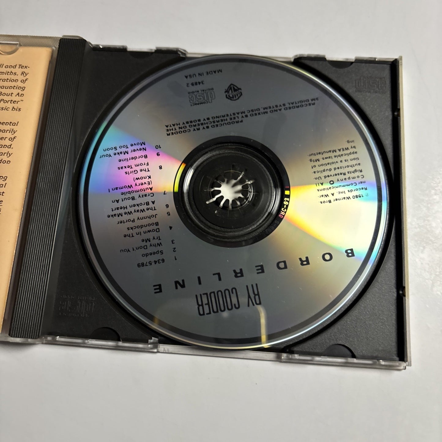 Ry Cooder – Borderline (CD, 1988) US 3489-2