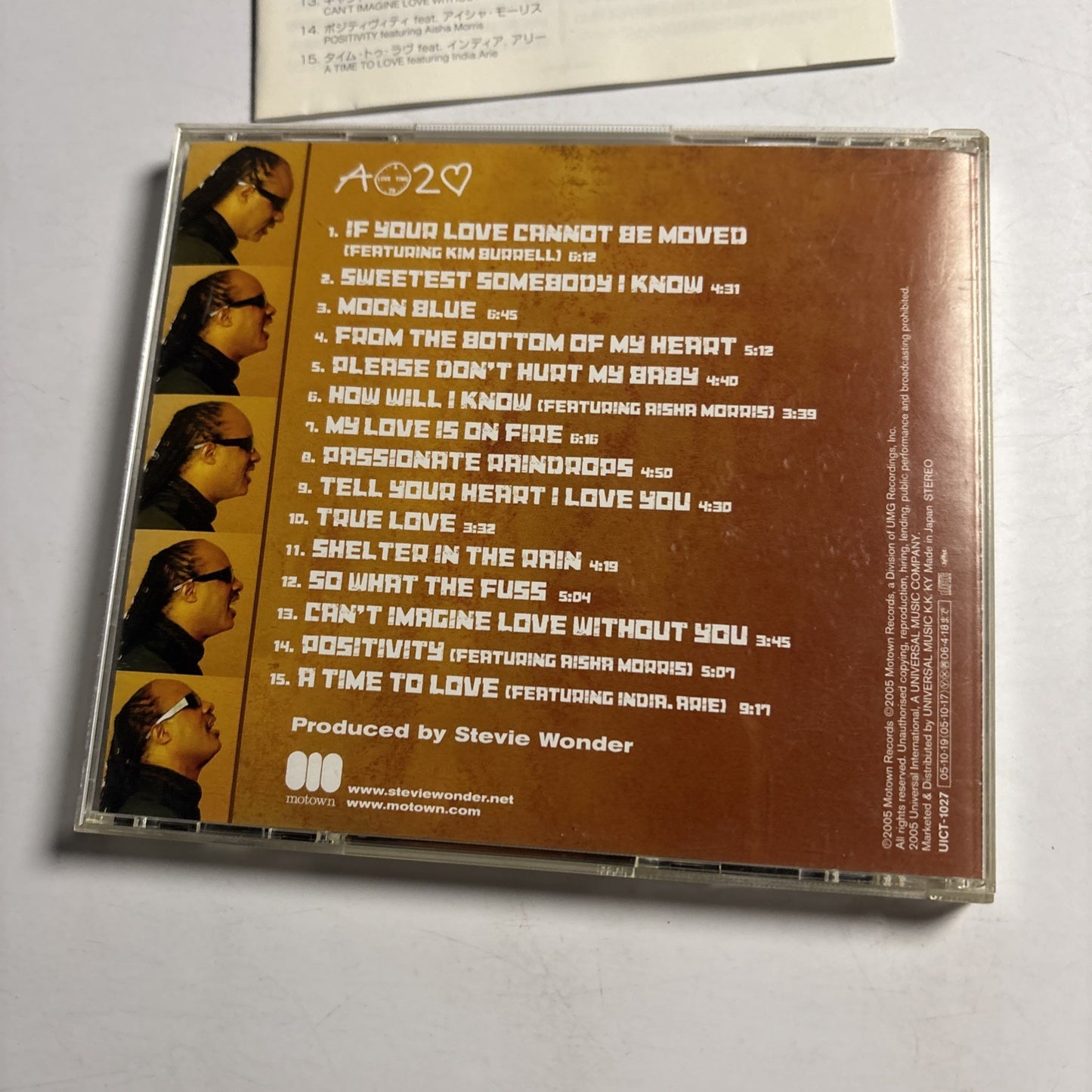 Stevie Wonder – A Time 2 Love (CD, 2005) Japan UICT-1027