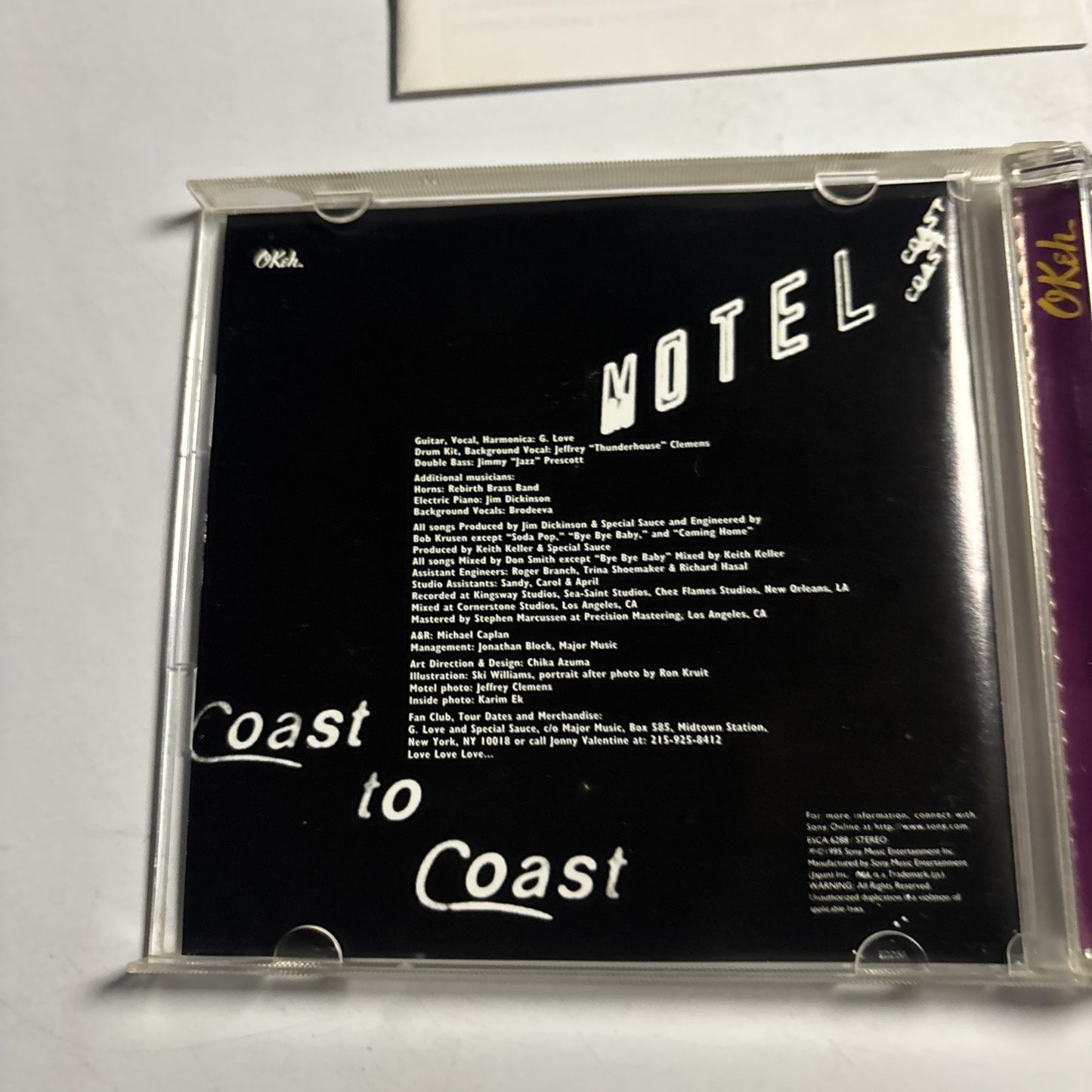 G. Love & Special Sauce – Coast To Coast Motel (CD, 1995)  Japan ESCA 6288