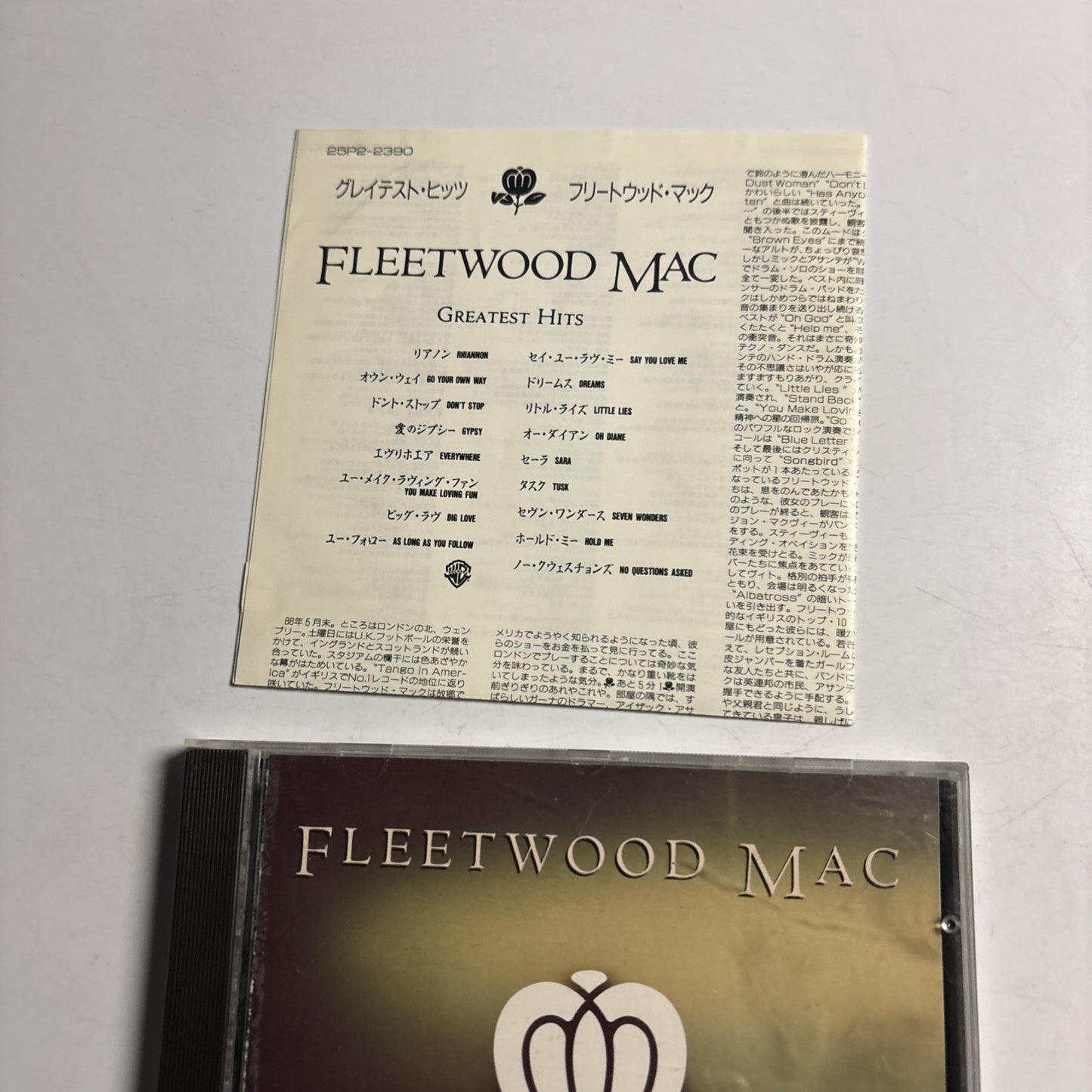 Fleetwood Mac – Greatest Hits (CD, 1988) Japan 25P2-2390