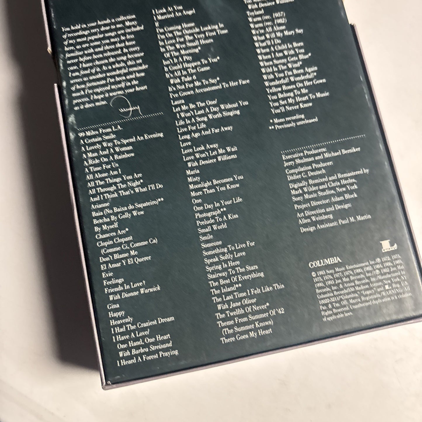 Music of Johnny Mathis: a Personal Collection by Johnny Mathis (CD, 1993) 48932