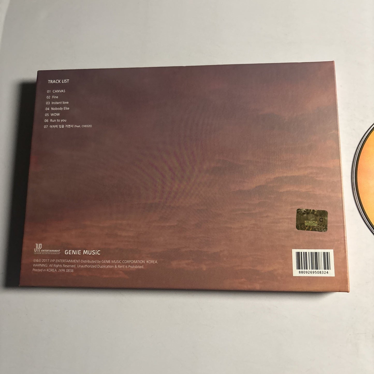 Junho Of 2pm ‎– Canvas (CD, 2017) Korea Jypk-0838